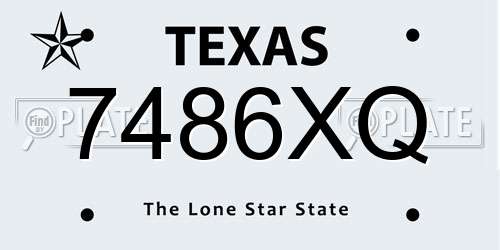 7486XQ Texas License Plate