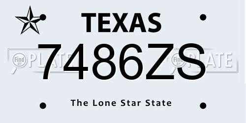 7486ZS Texas License Plate