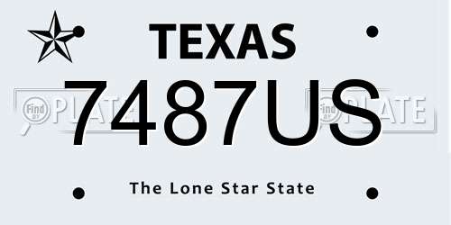 7487US Texas License Plate