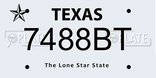 7488BT Texas License Plate
