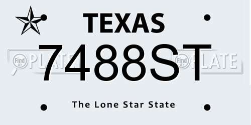7488ST Texas License Plate