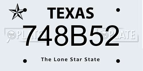 748B52 Texas License Plate