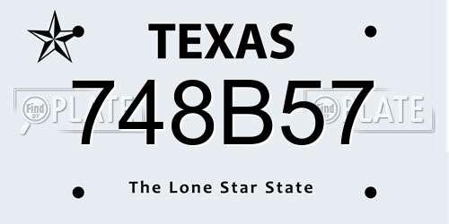 748B57 Texas License Plate