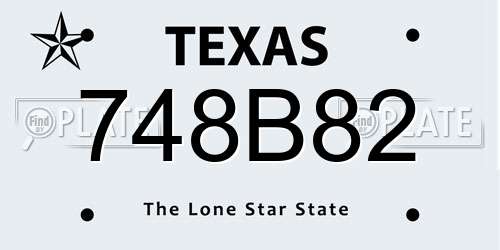 748B82 Texas License Plate