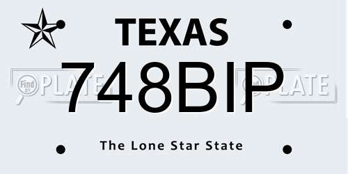748BIP Texas License Plate