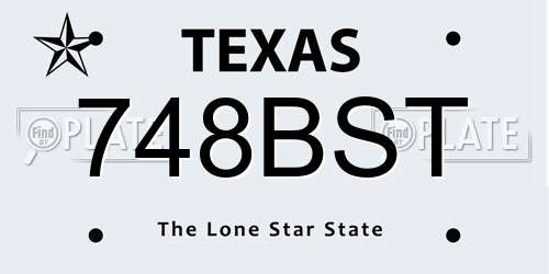748BST Texas License Plate