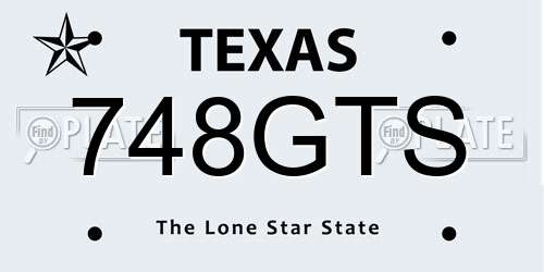 748GTS Texas License Plate