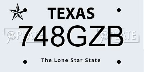 748GZB Texas License Plate