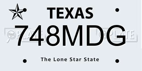 748MDG Texas License Plate