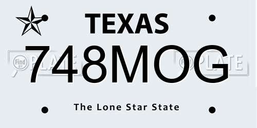 748MOG Texas License Plate