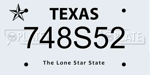 748S52 Texas License Plate