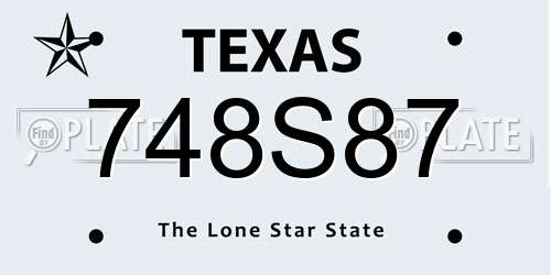 748S87 Texas License Plate