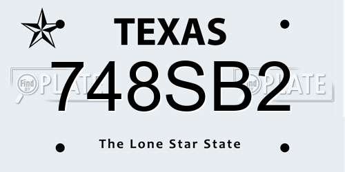 748SB2 Texas License Plate