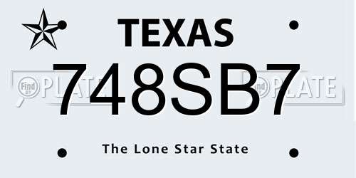 748SB7 Texas License Plate