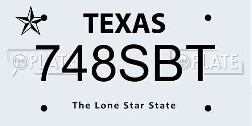 748SBT Texas License Plate