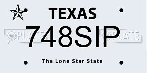 748SIP Texas License Plate