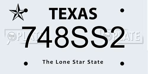 748SS2 Texas License Plate