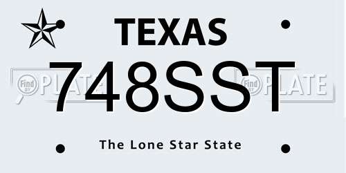 748SST Texas License Plate