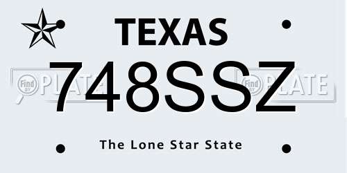 748SSZ Texas License Plate