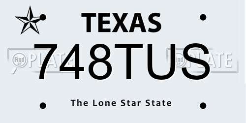748TUS Texas License Plate