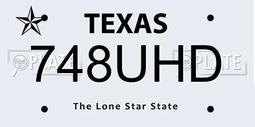 748UHD Texas License Plate