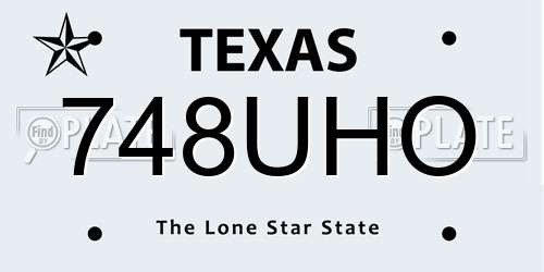 748UHO Texas License Plate