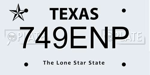 749ENP Texas License Plate