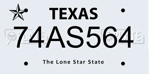 74AS564 Texas License Plate