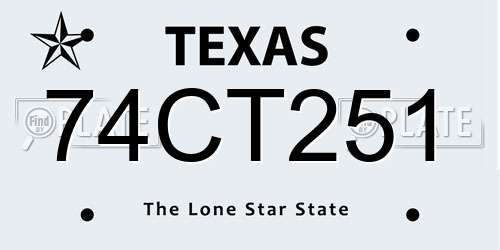 74CT251 Texas License Plate