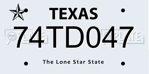 74TD047 Texas License Plate