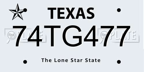 74TG477 Texas License Plate
