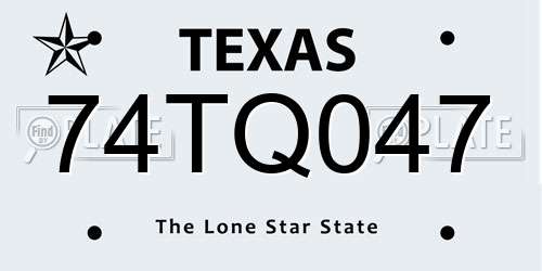 74TQ047 Texas License Plate