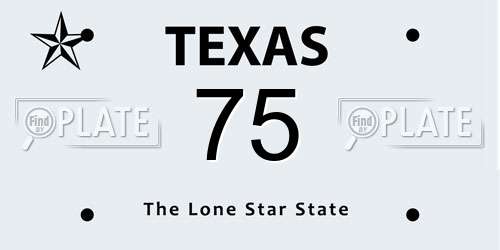 75 Texas License Plate