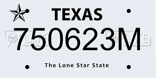 750623M Texas License Plate