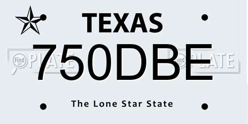 750DBE Texas License Plate