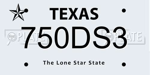 750DS3 Texas License Plate