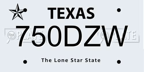 750DZW Texas License Plate