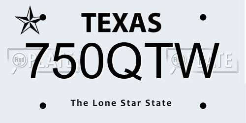750QTW Texas License Plate