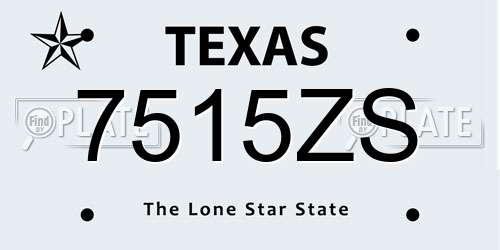 7515ZS Texas License Plate