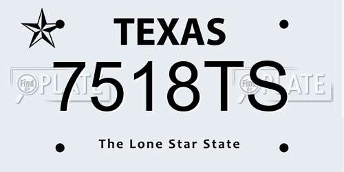 7518TS Texas License Plate