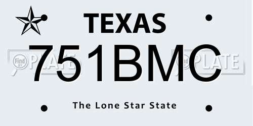 751BMC Texas License Plate