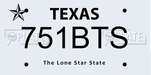 751BTS Texas License Plate
