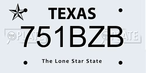 751BZB Texas License Plate