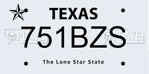 751BZS Texas License Plate
