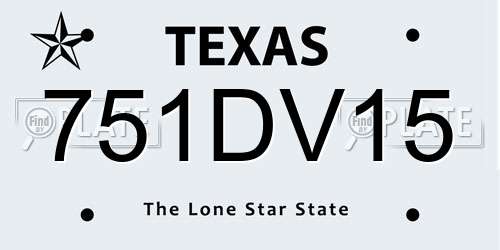 751DV15 Texas License Plate