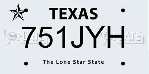 751JYH Texas License Plate