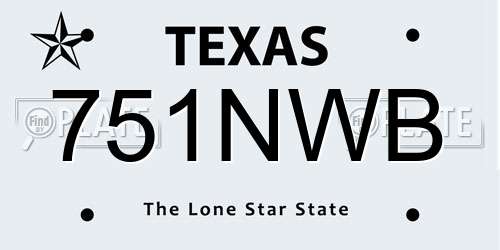 751NWB Texas License Plate