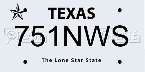 751NWS Texas License Plate