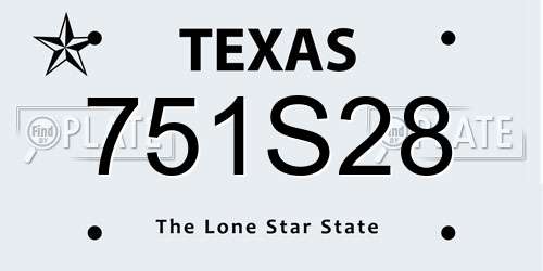 751S28 Texas License Plate