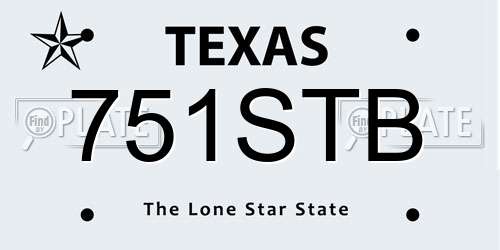751STB Texas License Plate
